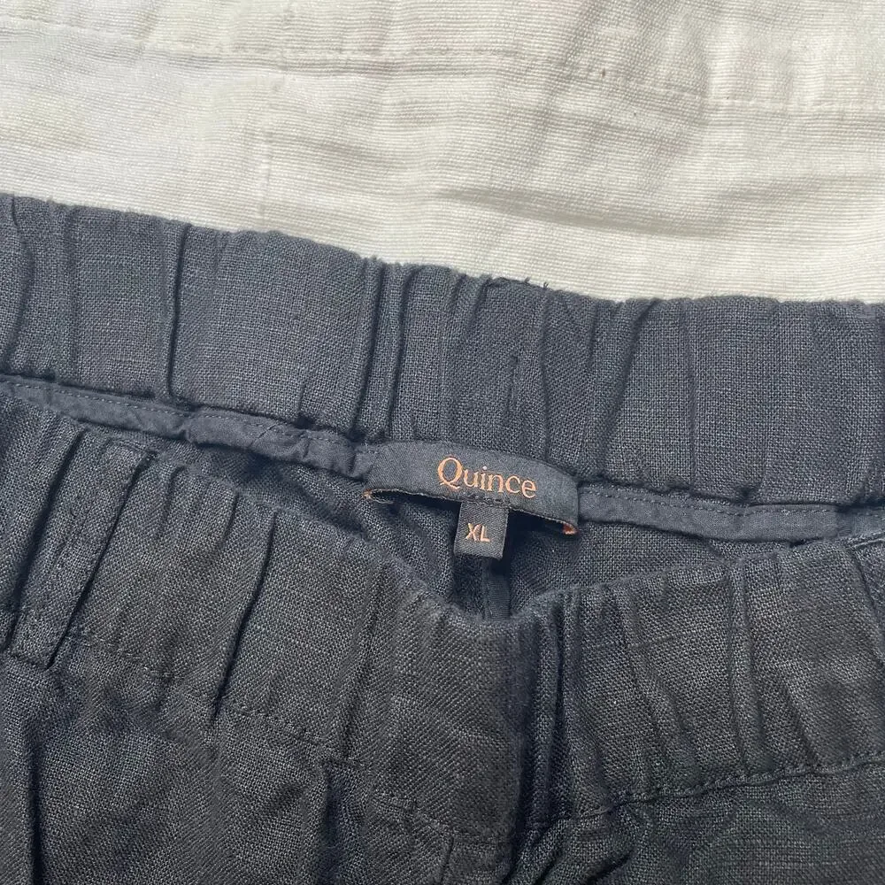 Quince European Linen Pants Black Size XL Women's